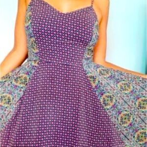 Fire Los Angeles Purple Blue Sleeveless Sundress